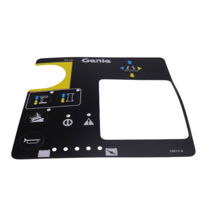 Aftermarket Control Box Overlay Decal 78673 78673GT for Genie Scissor Lift GS-1530 GS-1532 GS-1930 GS-1932 GS-2032 GS-2046 GS-2632 GS-2646 GS-3246