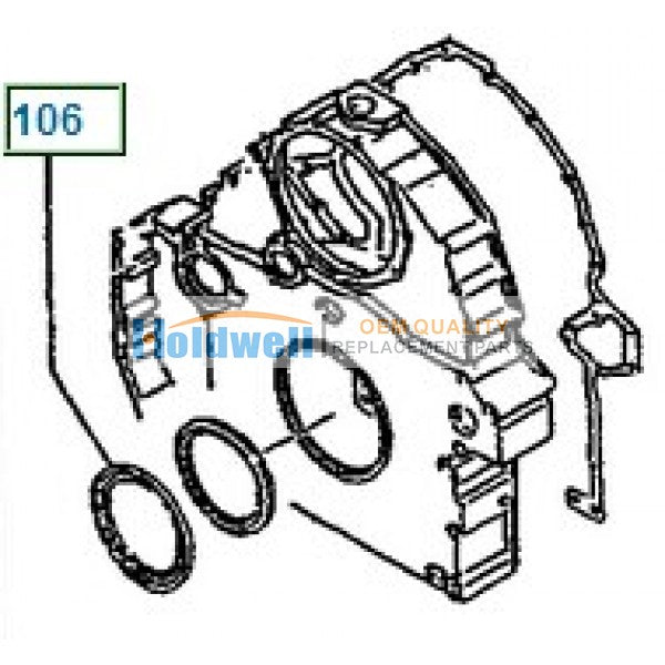 HOLDWELL 37711-04300 Crankshaft Rear Oil Seal for Mitsubishi engine S12R-PTA