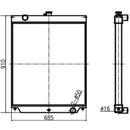 Radiador de refrigeración por agua para excavadora Hitachi ZAX110, modelo 4448372 de repuesto para Hitachi ZAX110