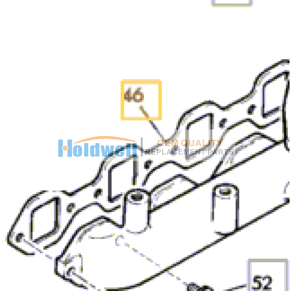 Gasket inlet manifold for ISUZU engine 6BG1 in JCB model 02/800957